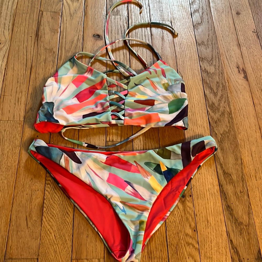 Mara Hoffman lace up swim suit